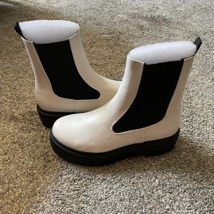 Brand new white platform boots